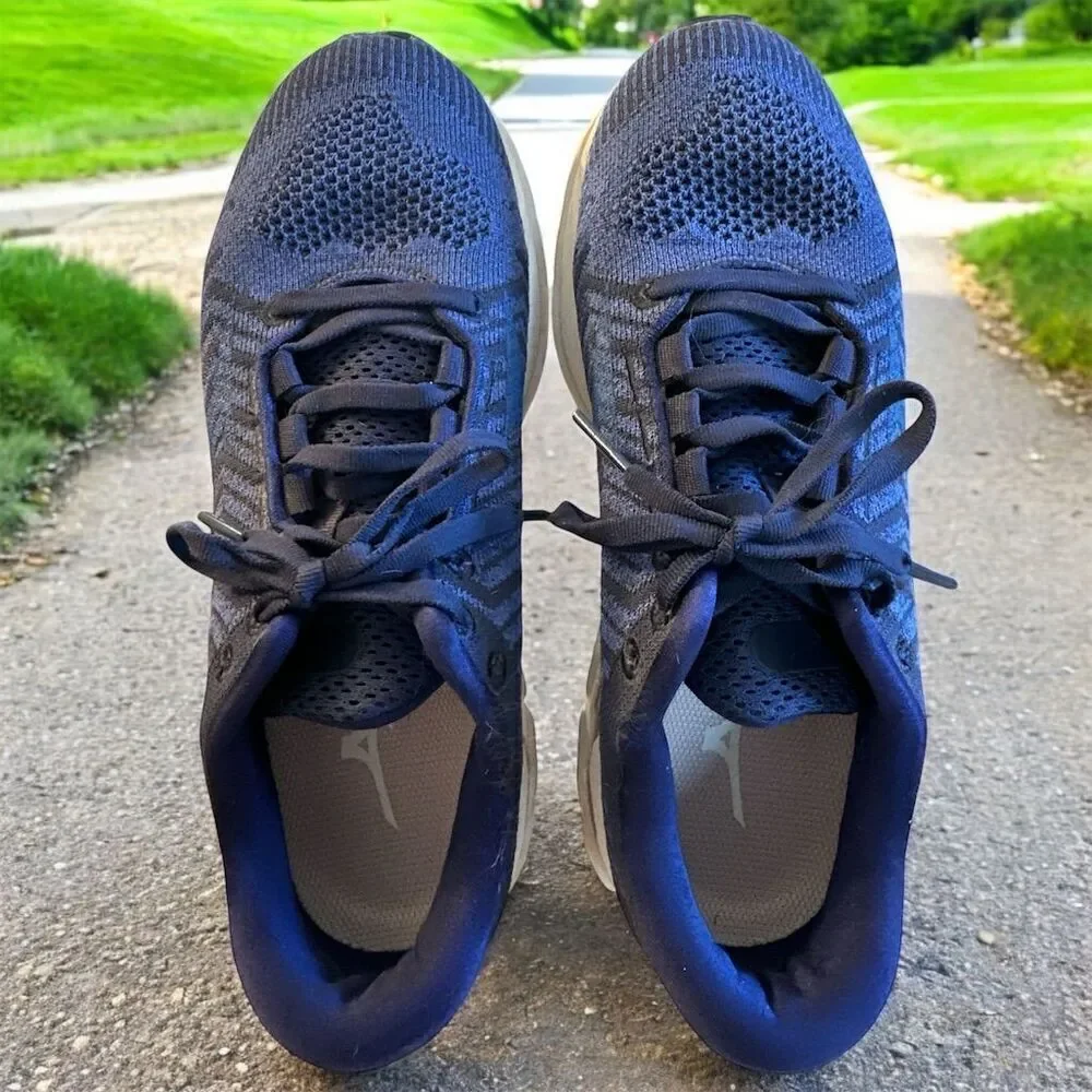 Mizuno Wave Rider Waveknit Navy Blue Women's Athletic Shoes